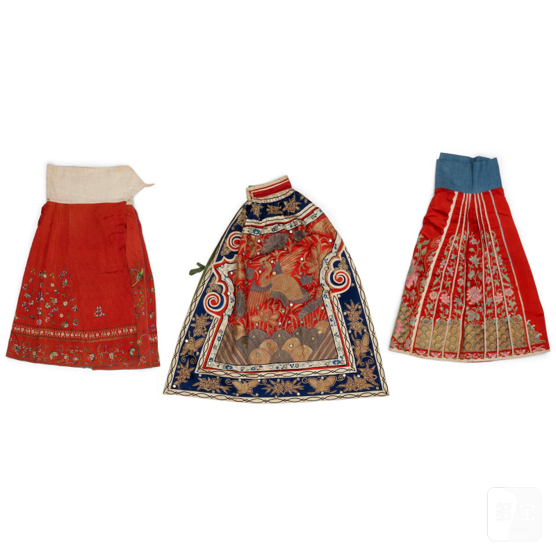 晚清至二十世紀 刺綉絲綢馬面裙兩件 及 披風一件 | THREE EMBROIDERED GARMENTS - 图4